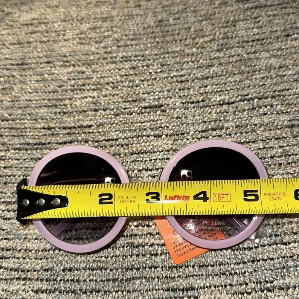 NEW Adorable Round Pink Sunglasses PC Lens UV400 Protection